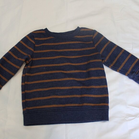 Cat & Jack Boys Striped Pullover Brown and Blue 18M Sweater - Picture 1 of 3